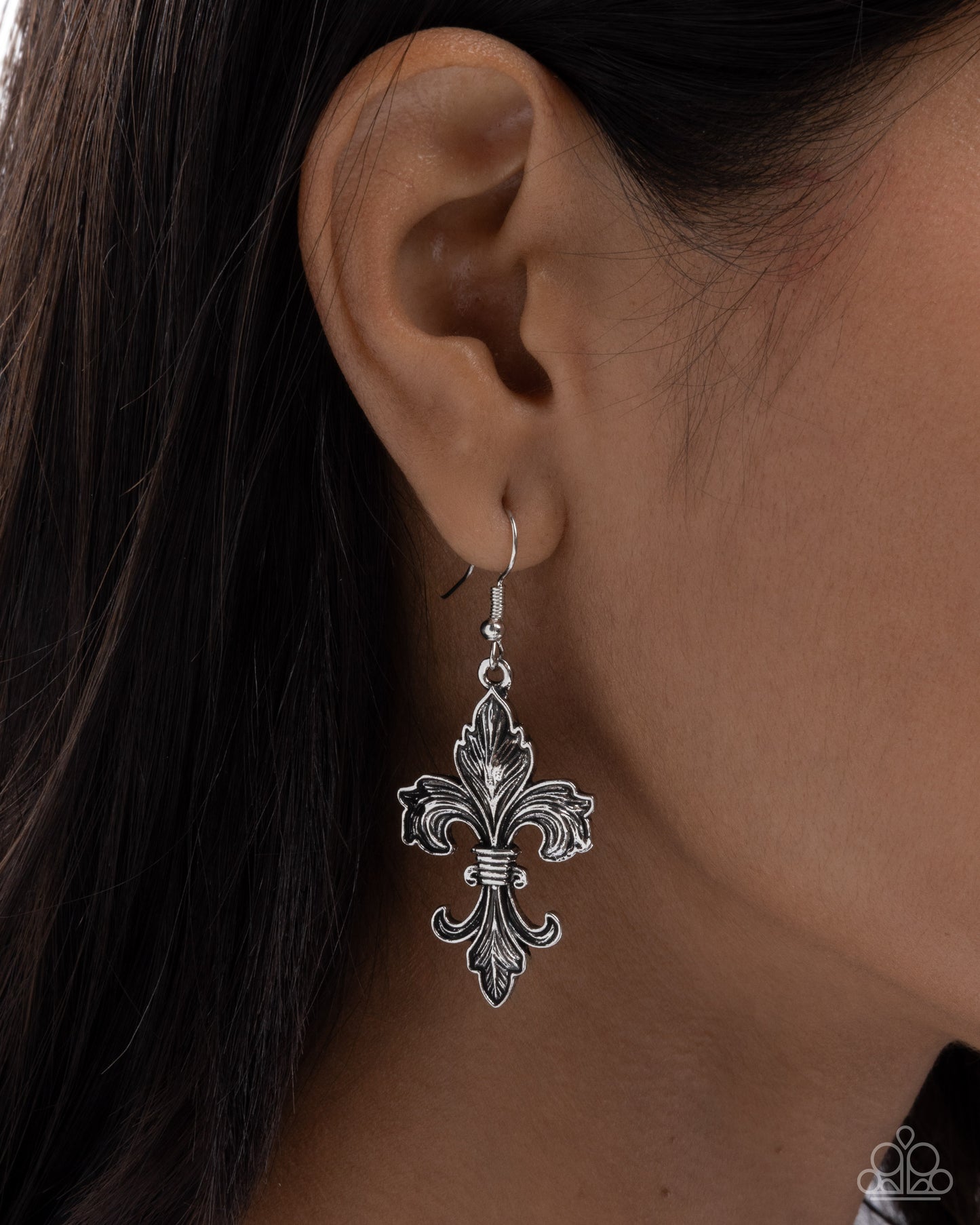 Fancy Fleur-De-Lis - Silver Earrings