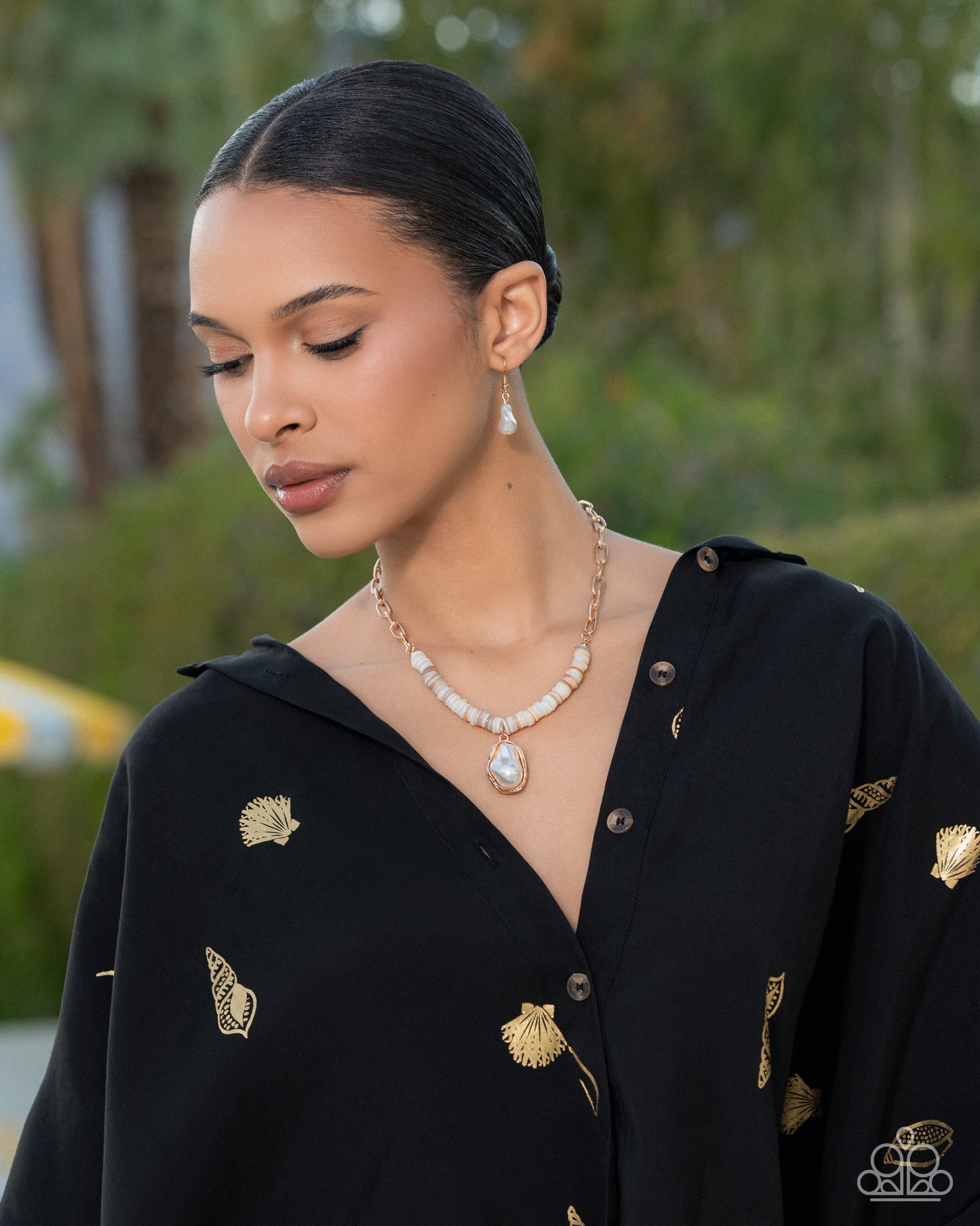 Coastal Cause - Gold w/White Necklace