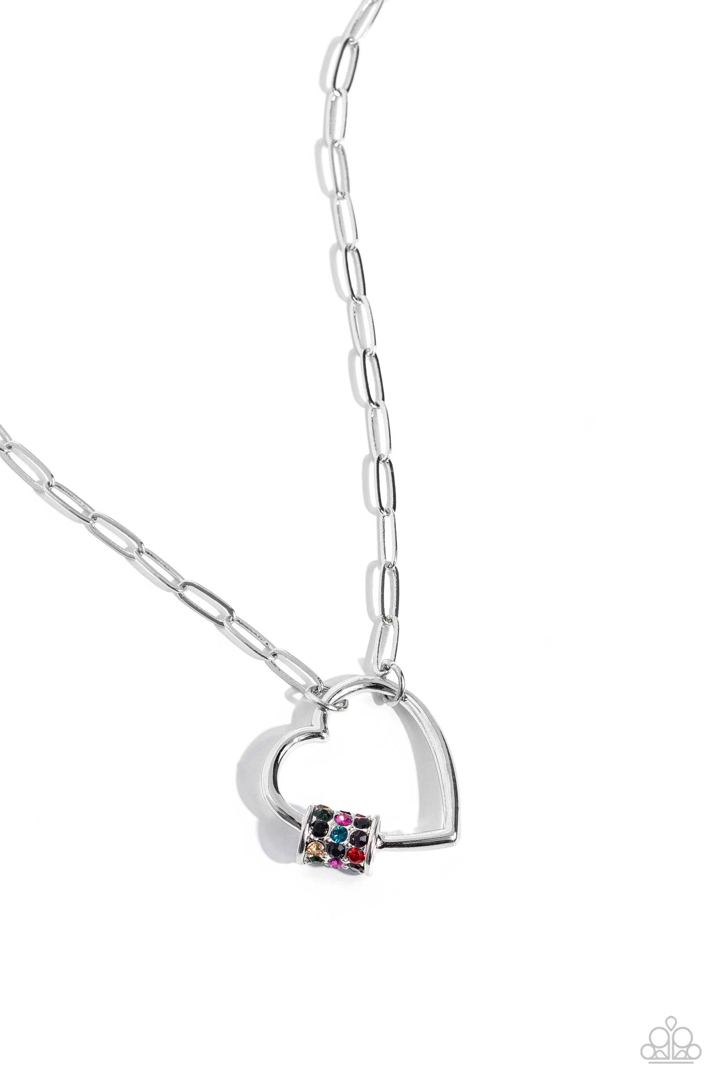 Affectionate Attitude Necklace - Silver w/multi - Black