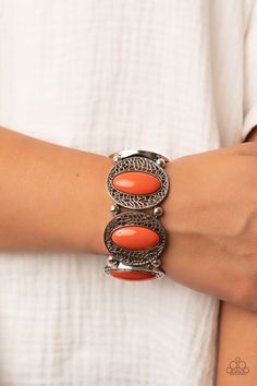 Eastern Escapade Silver w/Orange Bracelet