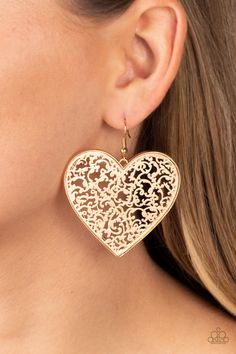 Fairest in the Land Heart Earrings Gold
