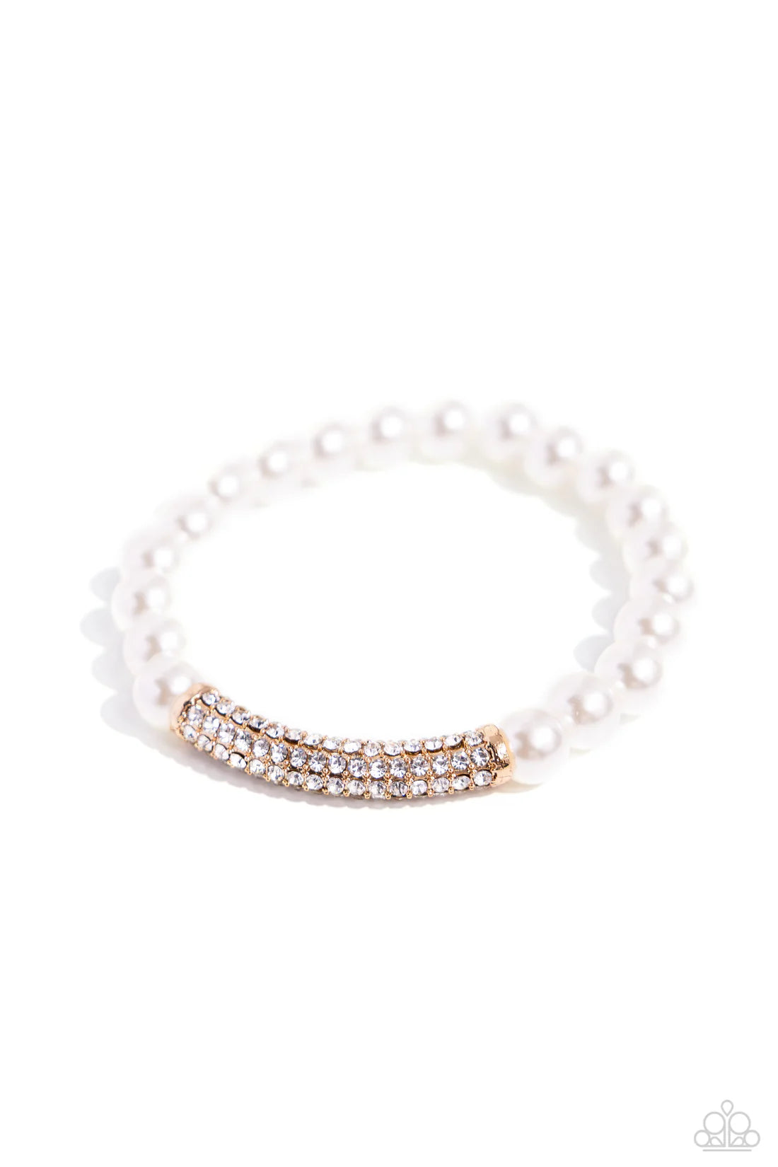 Guess Elegance Embodied Bracelet Pearls & Gold