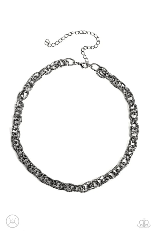 If I Only Had A Chain (Choker) Necklace Black-Gunmetal