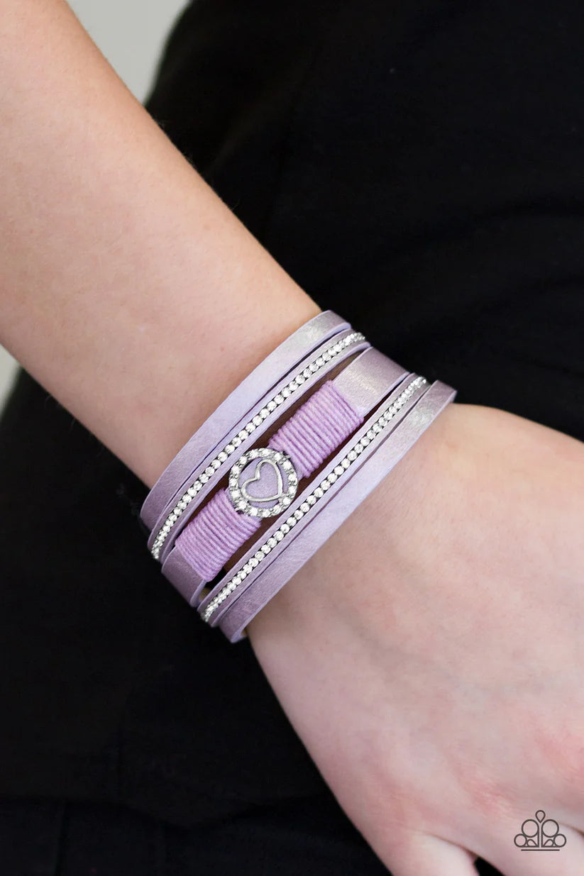 It Takes Heart Purple Urban Wrap Bracelet