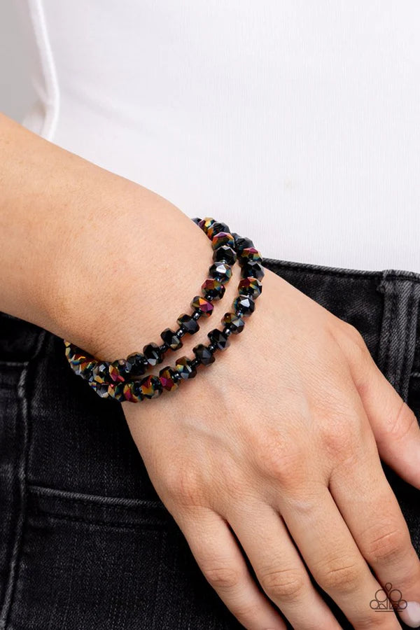 Seriously Stellar Coil Bracelet - Black UV Shimmer