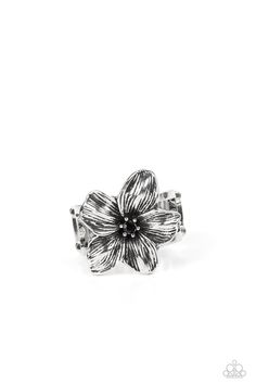 Tropical Treat Silver w-Black Gem Ring