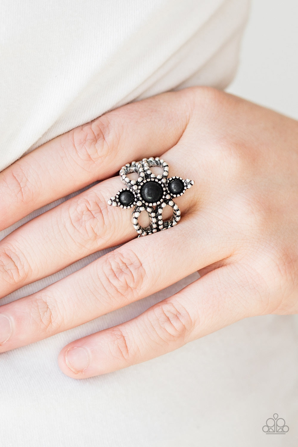 Outback Oasis - Silver w/BlackStones Ring
