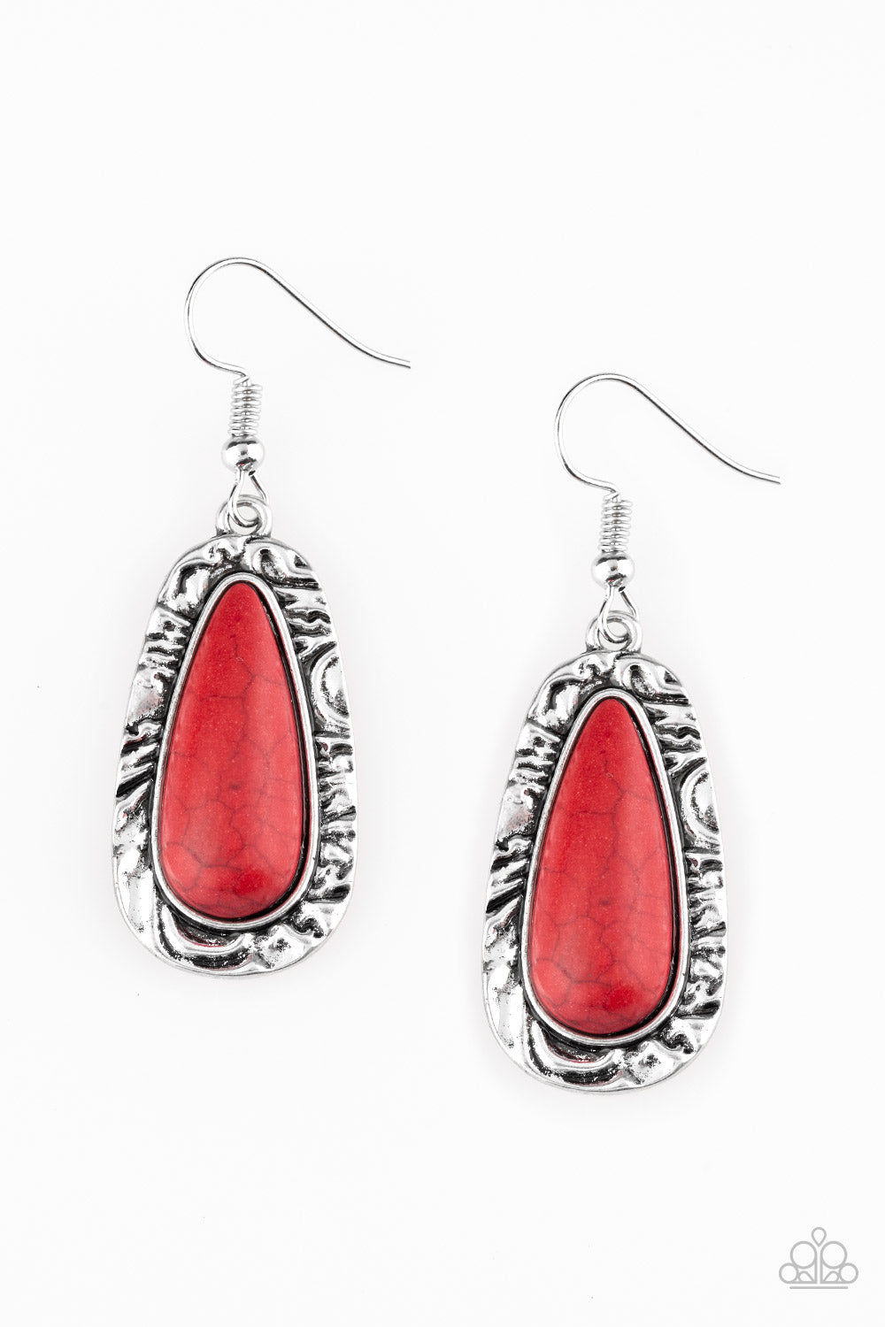 Cruzin Colorado - Silver w/Red Earrings