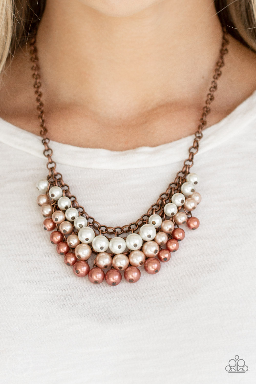 Run For The HEELS! - Copper and Pearls Necklace