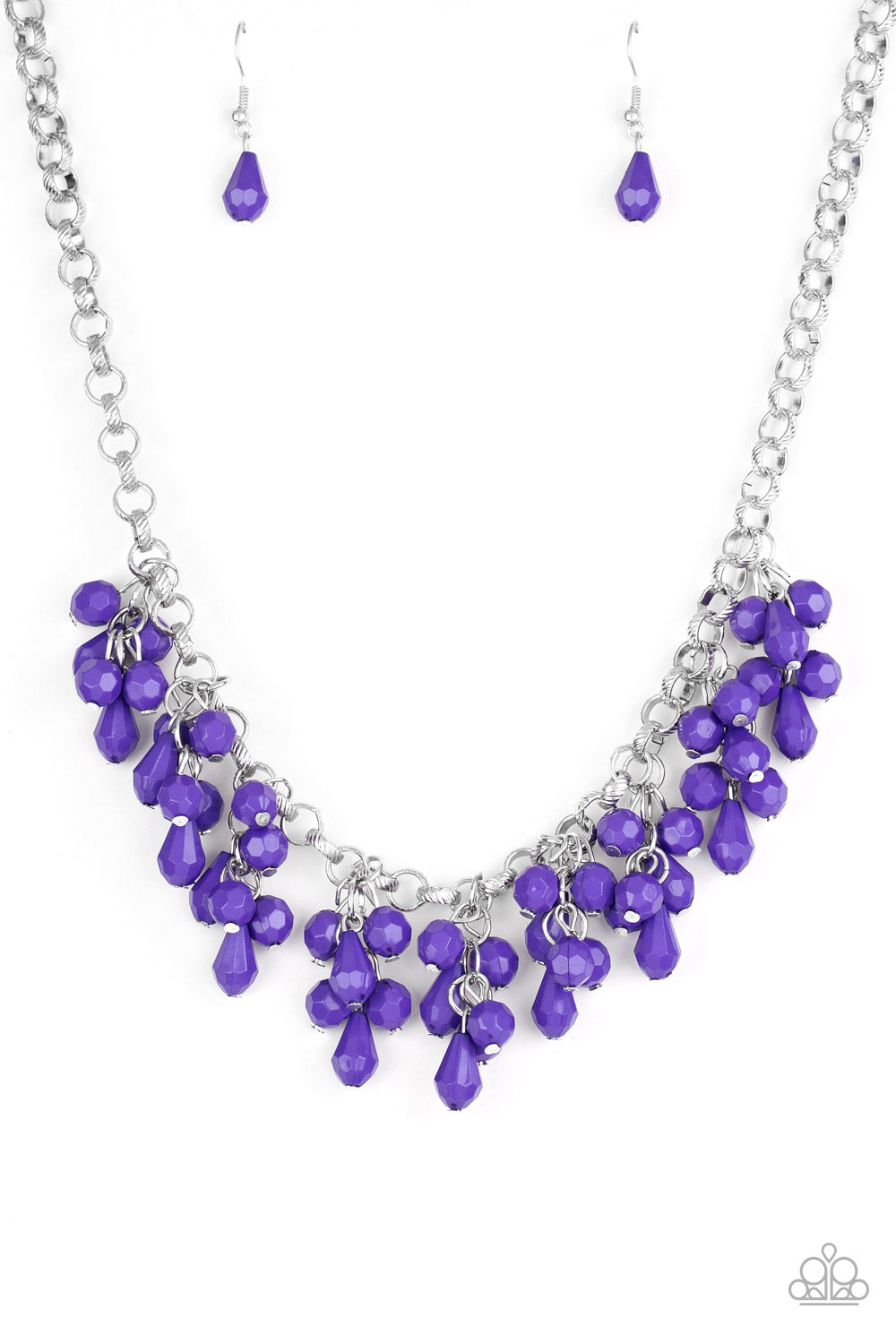 Modern Macarena - Silver w/Purple Necklace
