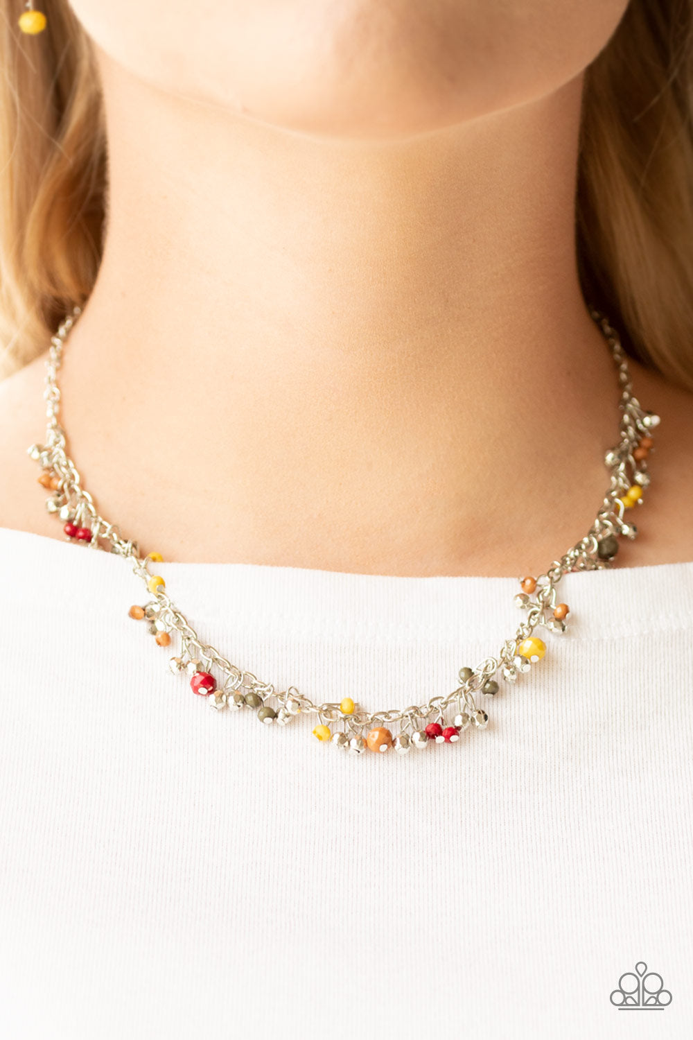 Sailing The Seven Seas - Silver w/Multi Beads Necklace