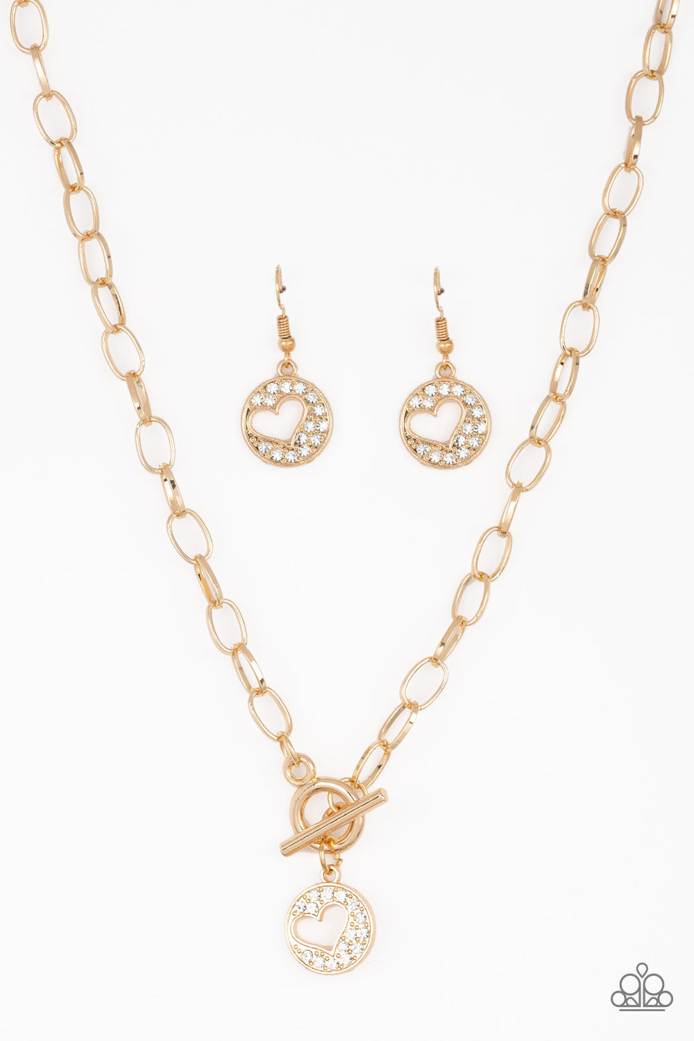 Heartbeat Retreat Necklace- Gold Toggle w/Heart