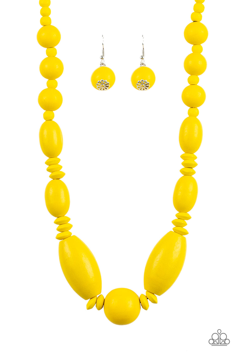 Summer Breezin - Yellow Wood Beads Necklace
