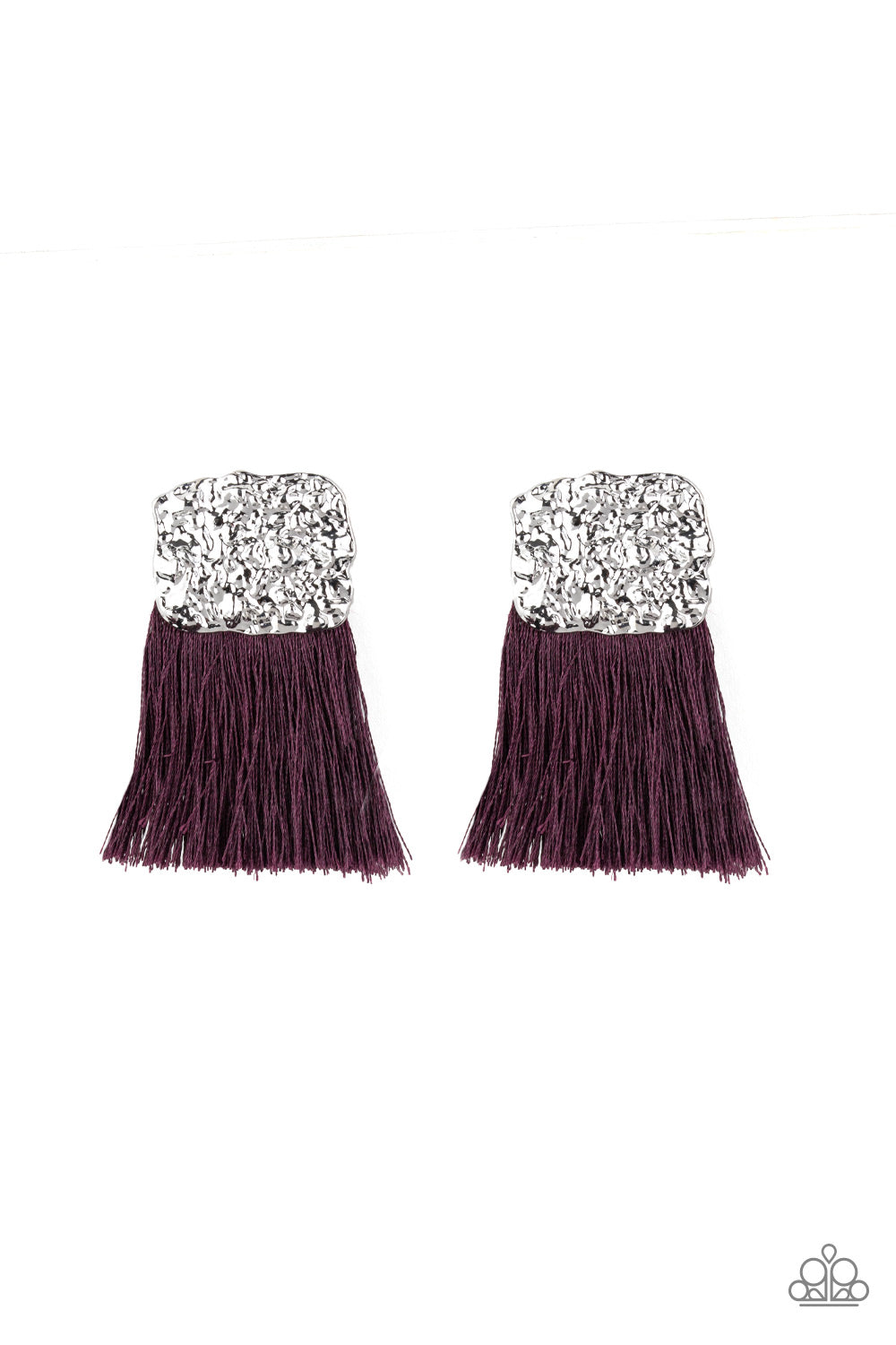 Plume Bloom - Silver w/Purple Earrings