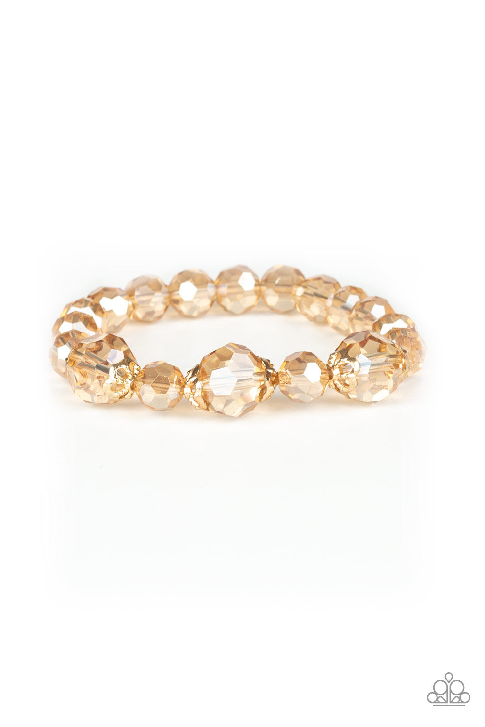 Crystal Collision - Gold Crystal Beads Bracelet