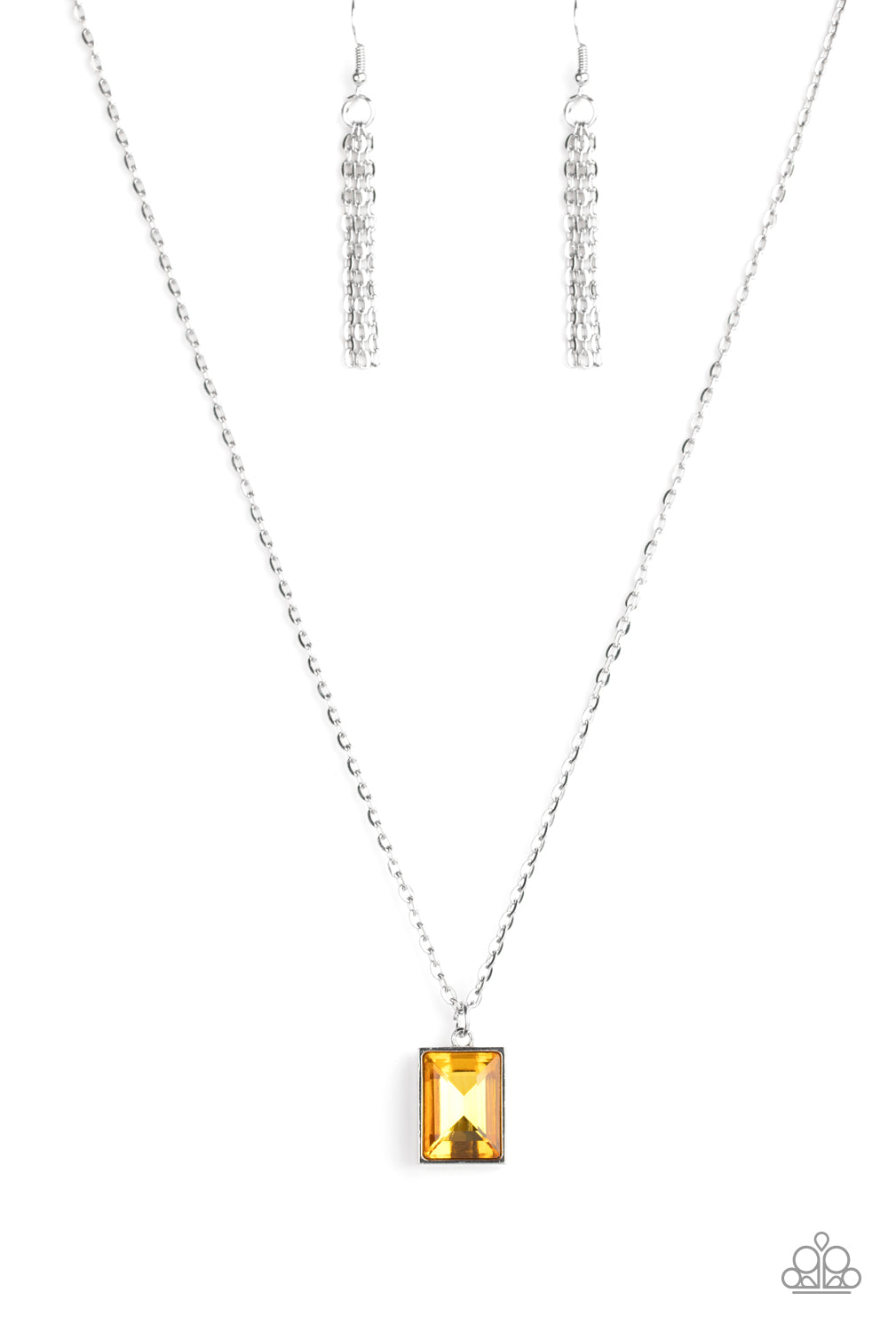 Pro Edge - Silver w/Yellow Gem Necklace