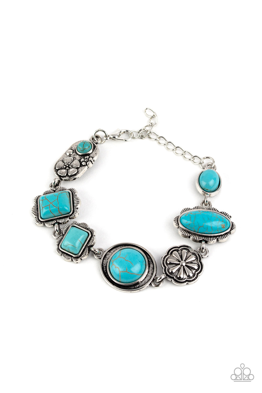 Gorgeously Groundskeeper - Silver w/Turquoise Stone Bracelet
