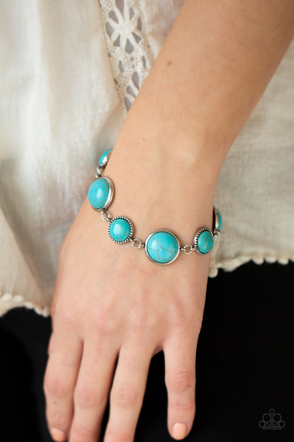 Turn Up The Terra - Silver w/Turquoise stone Bracelet