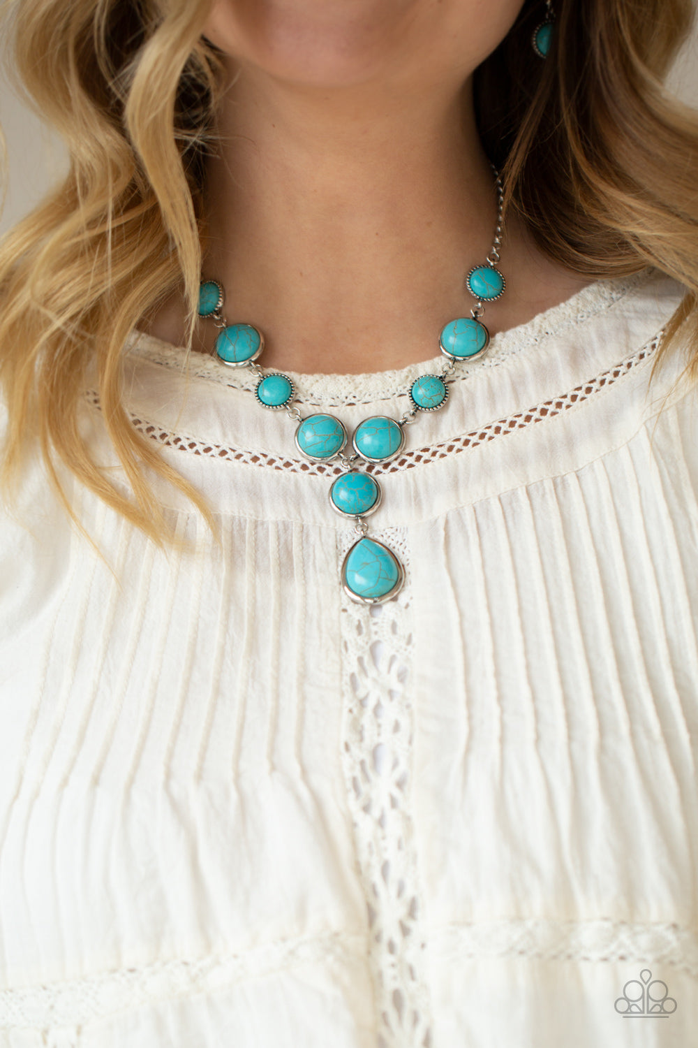 Terrestrial Trailblazer - Silver w/Turquoise Stone Necklace