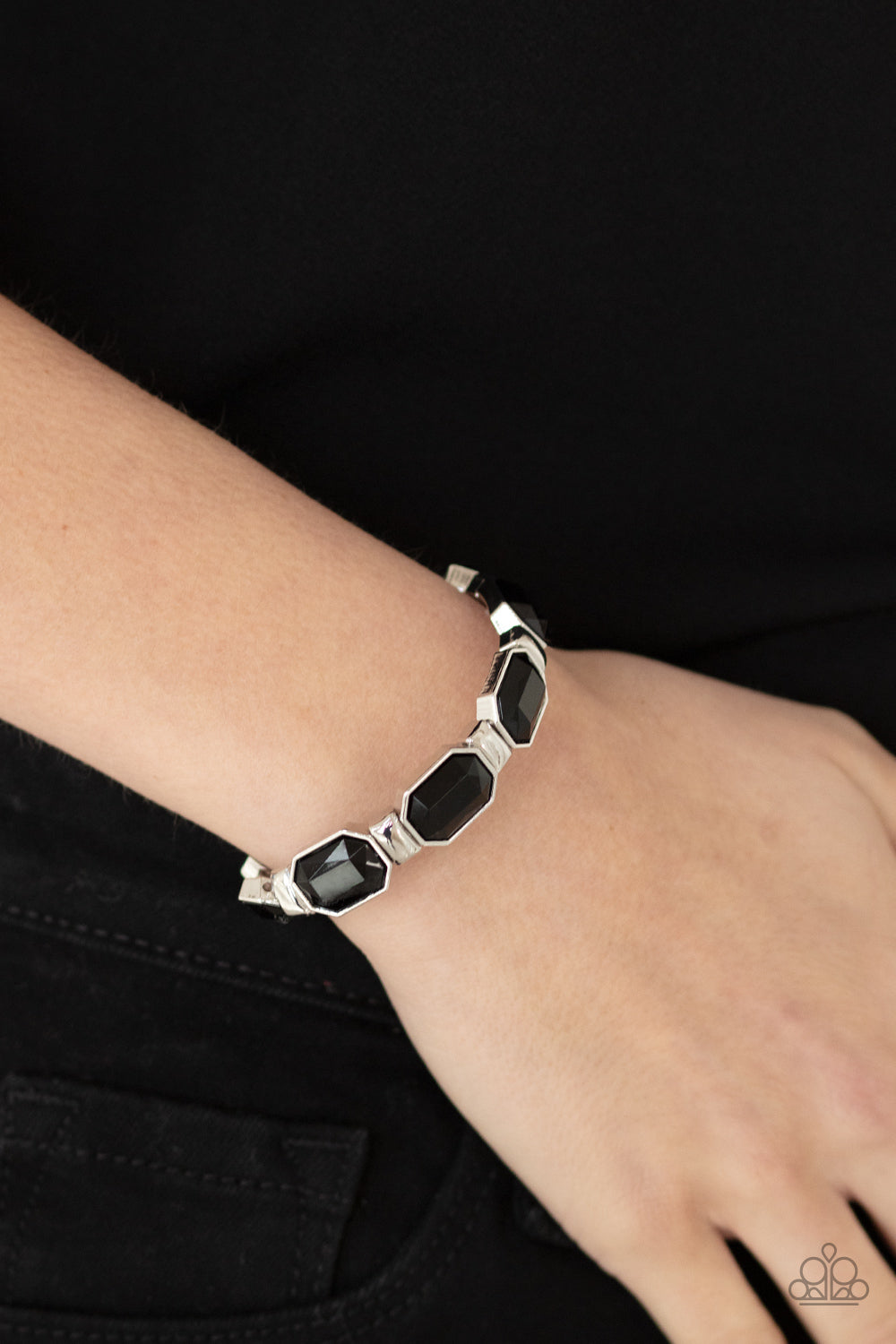 Fashion Fable Bracelet - Silver w/Black