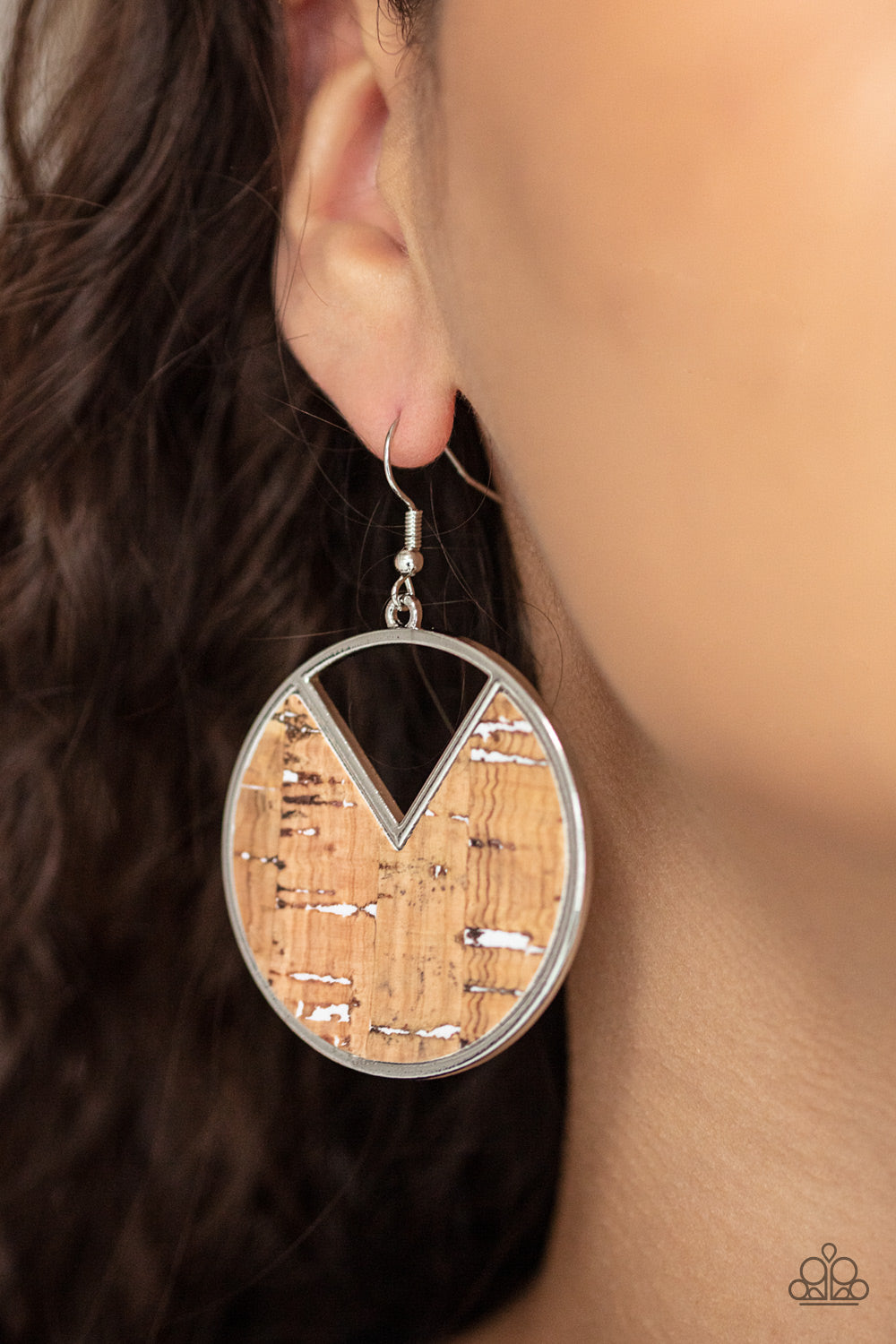 Nod to Nature - Silver w/Cork Earrings