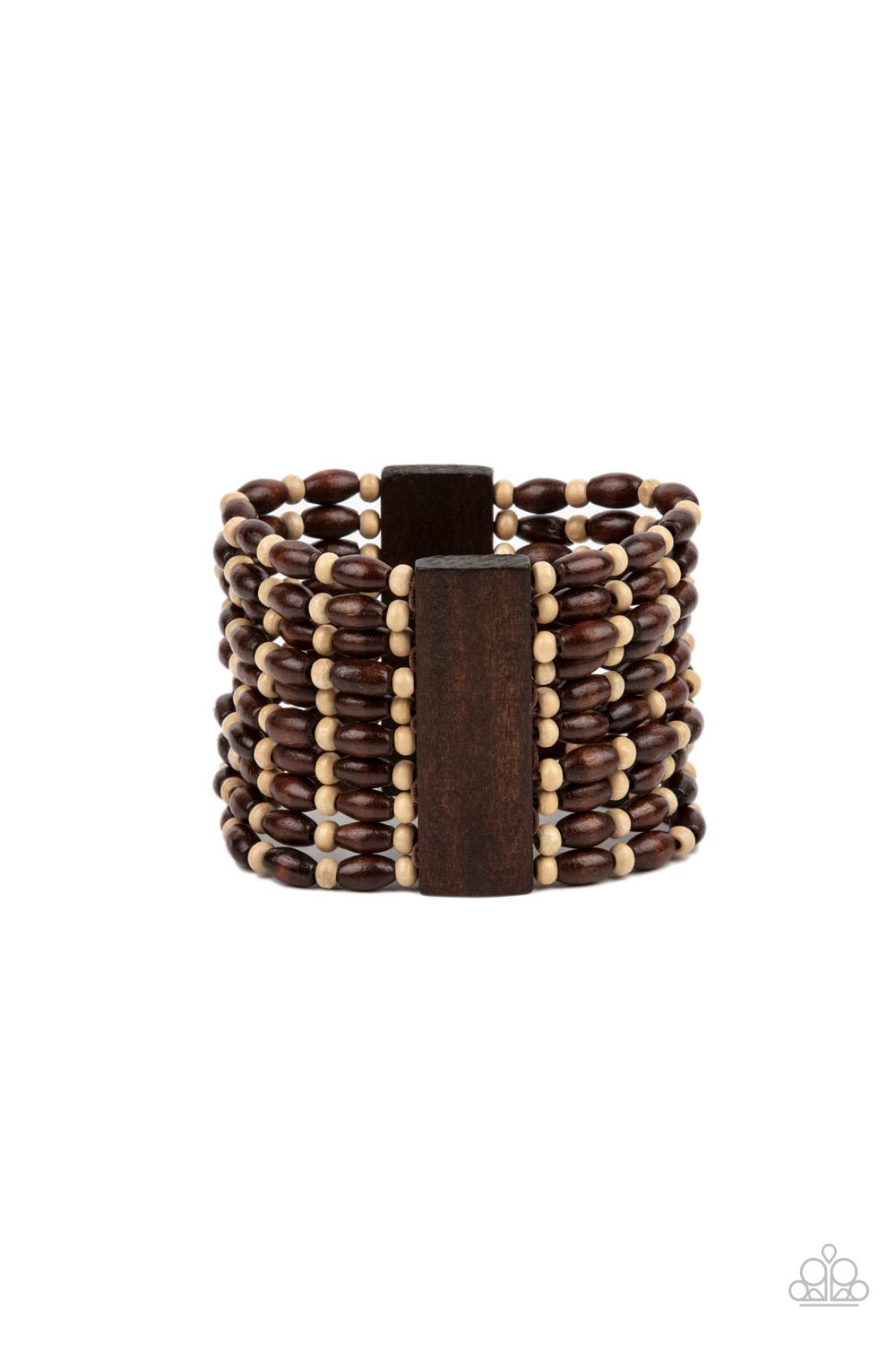 Cayman Carnival - Brown Wood Bracelet