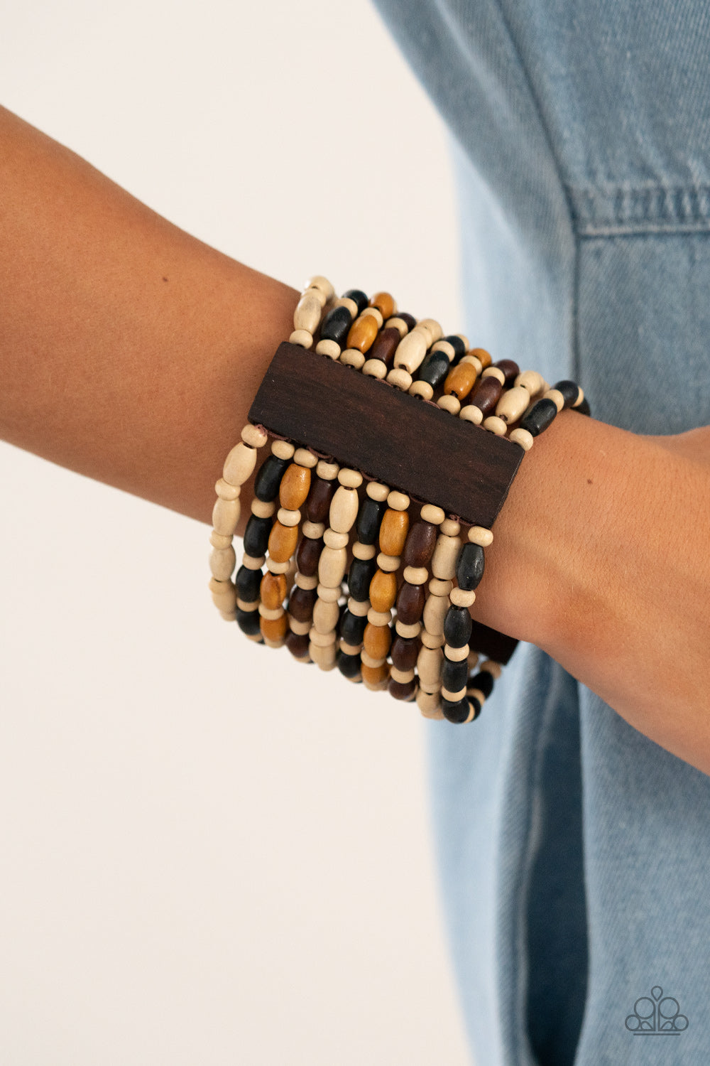 Cayman Carnival Bracelet- Wood Multi