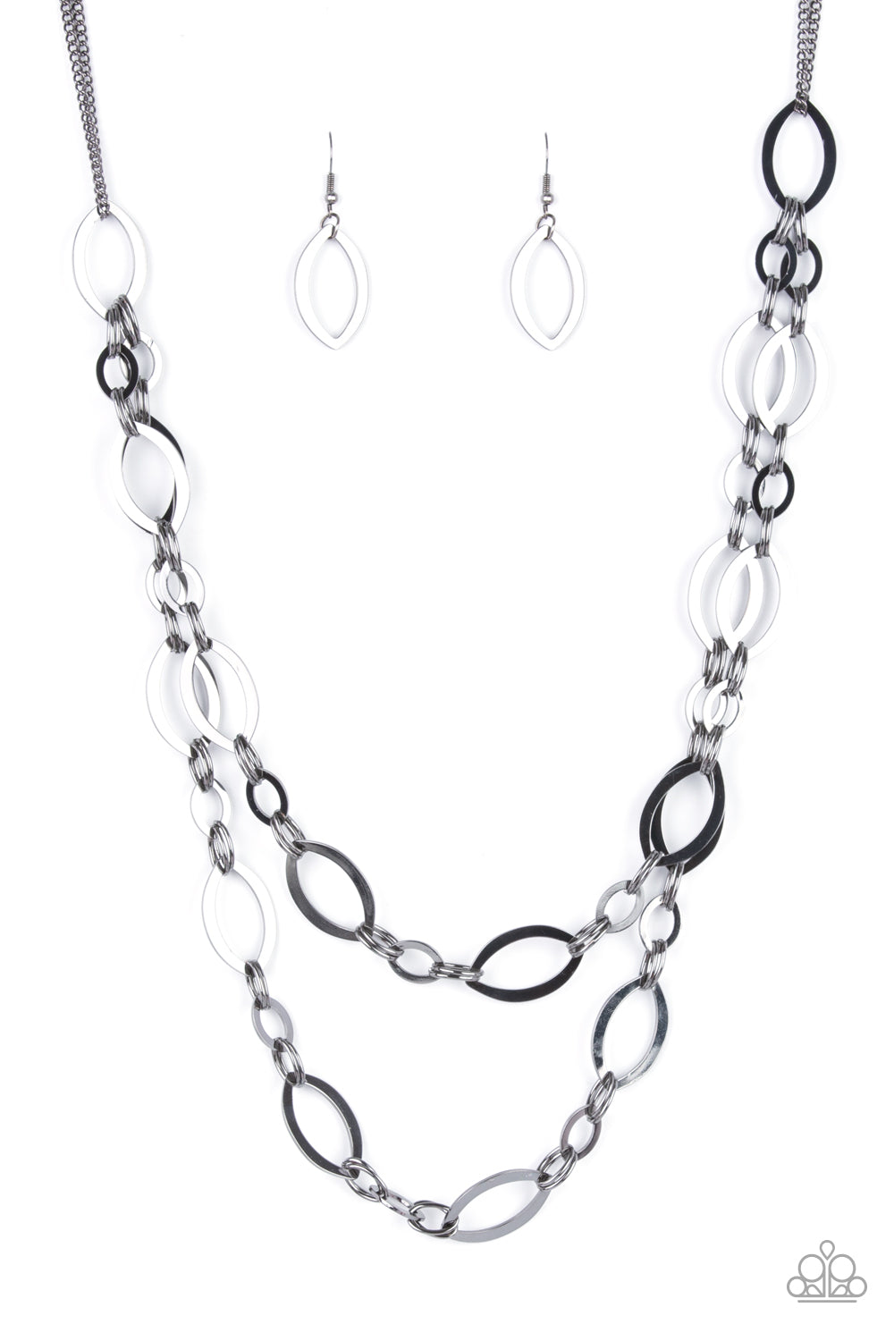The OVAL-achiever - Gunmetal (Black) Necklace