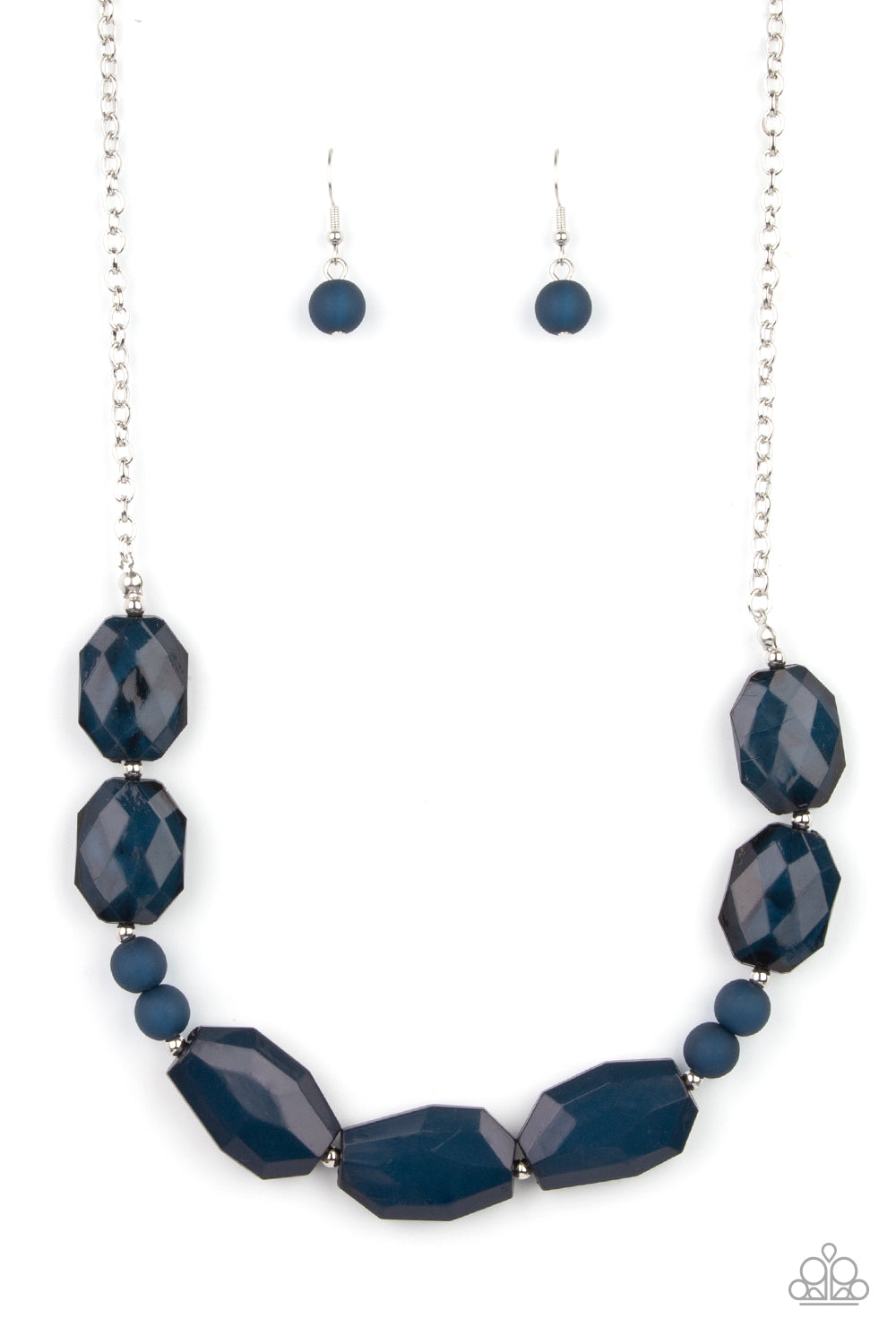 Melrose Melody - Silver w/Navy Blue Necklace