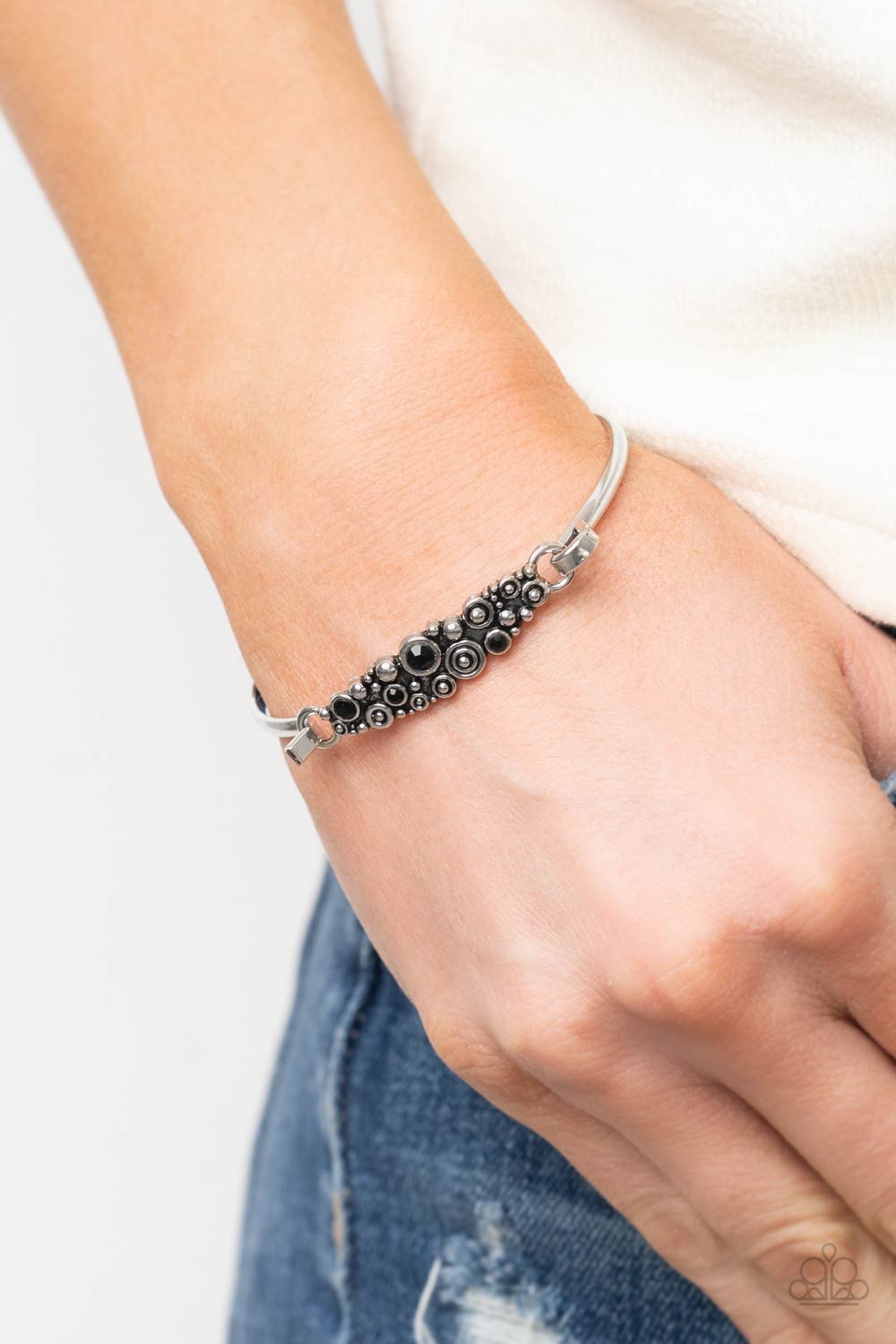 Bubbling Whimsy Bracelet - Silver w/Black Bracelet
