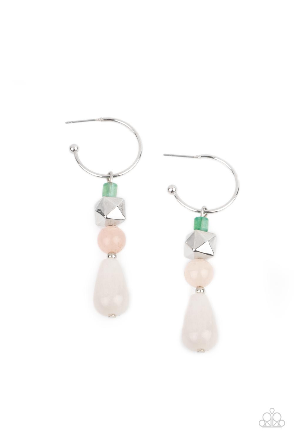 Boulevard Stroll - Multi ( jade, pink, and white stone beads) Earrings
