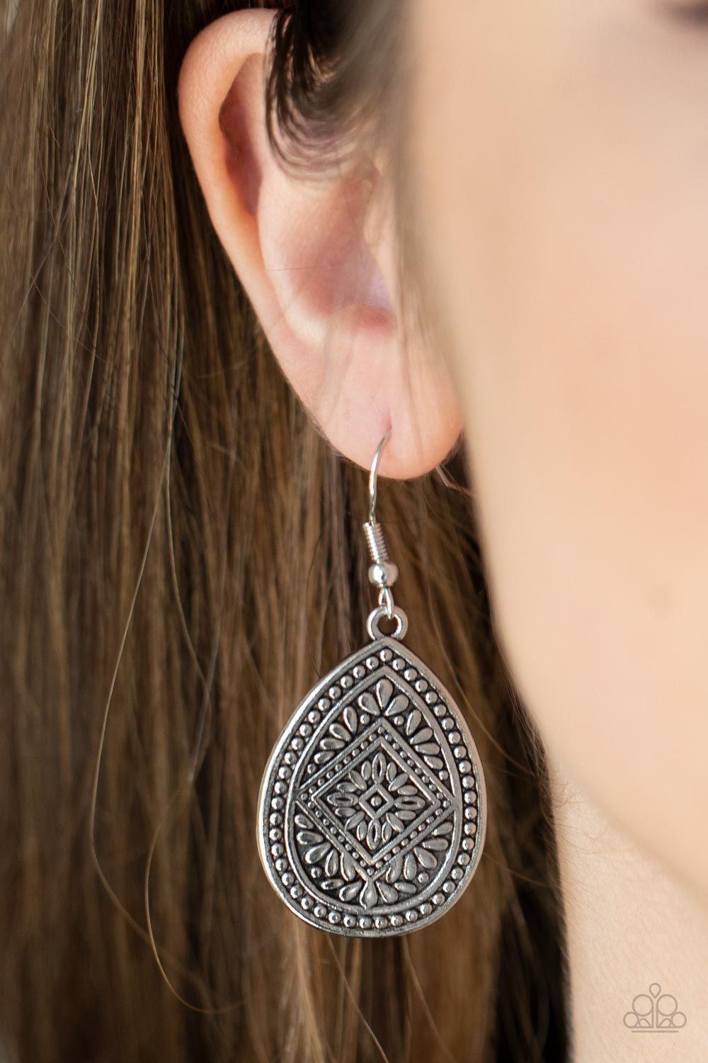Mayan Mecca - Silver Earrings