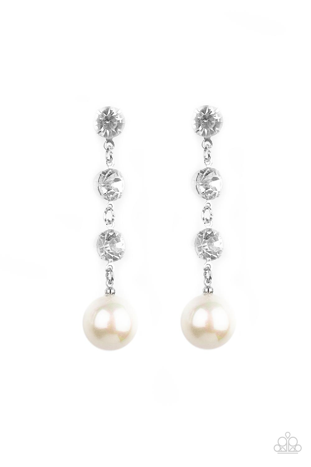 Yacht Scene - Silver w/White Pearl Earrings