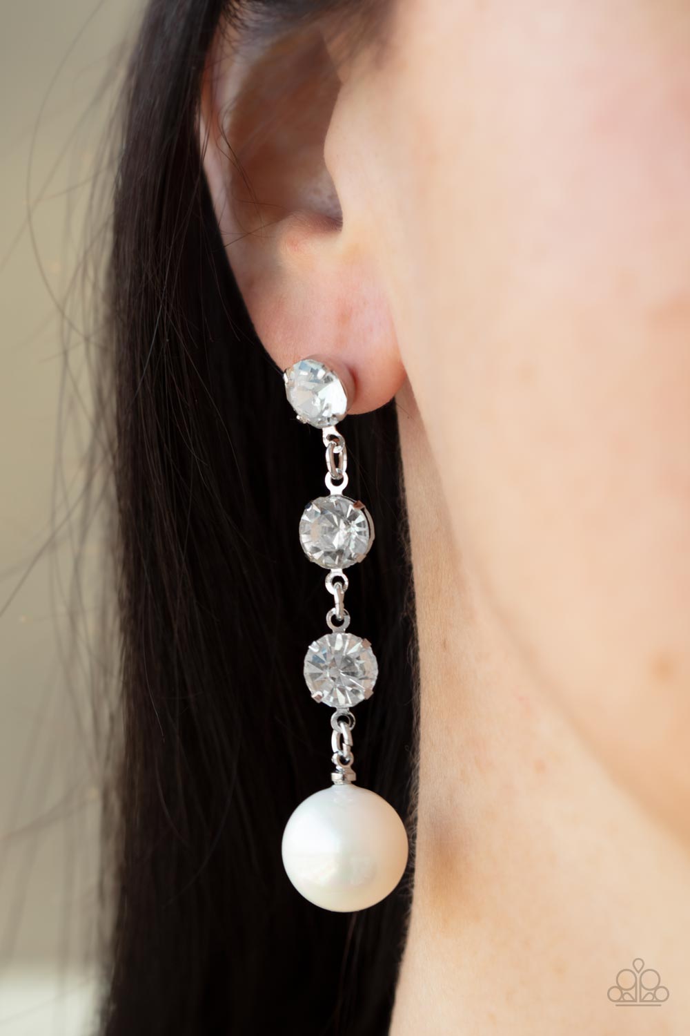 Yacht Scene - Silver w/White Pearl Earrings