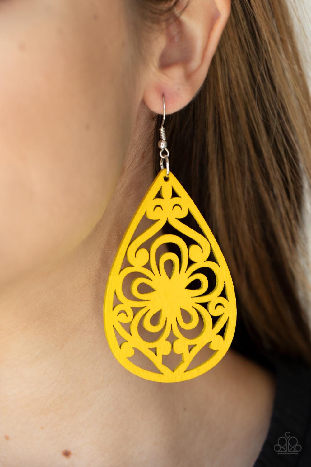Marine Eden Earrings - Yellow Wood Earrings