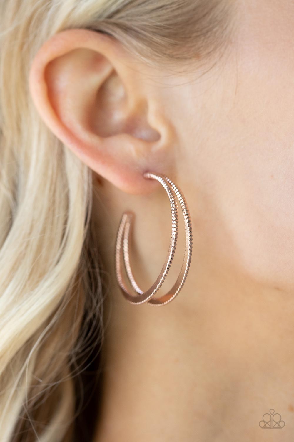 Rustic Curves Earrings - Rose Gold