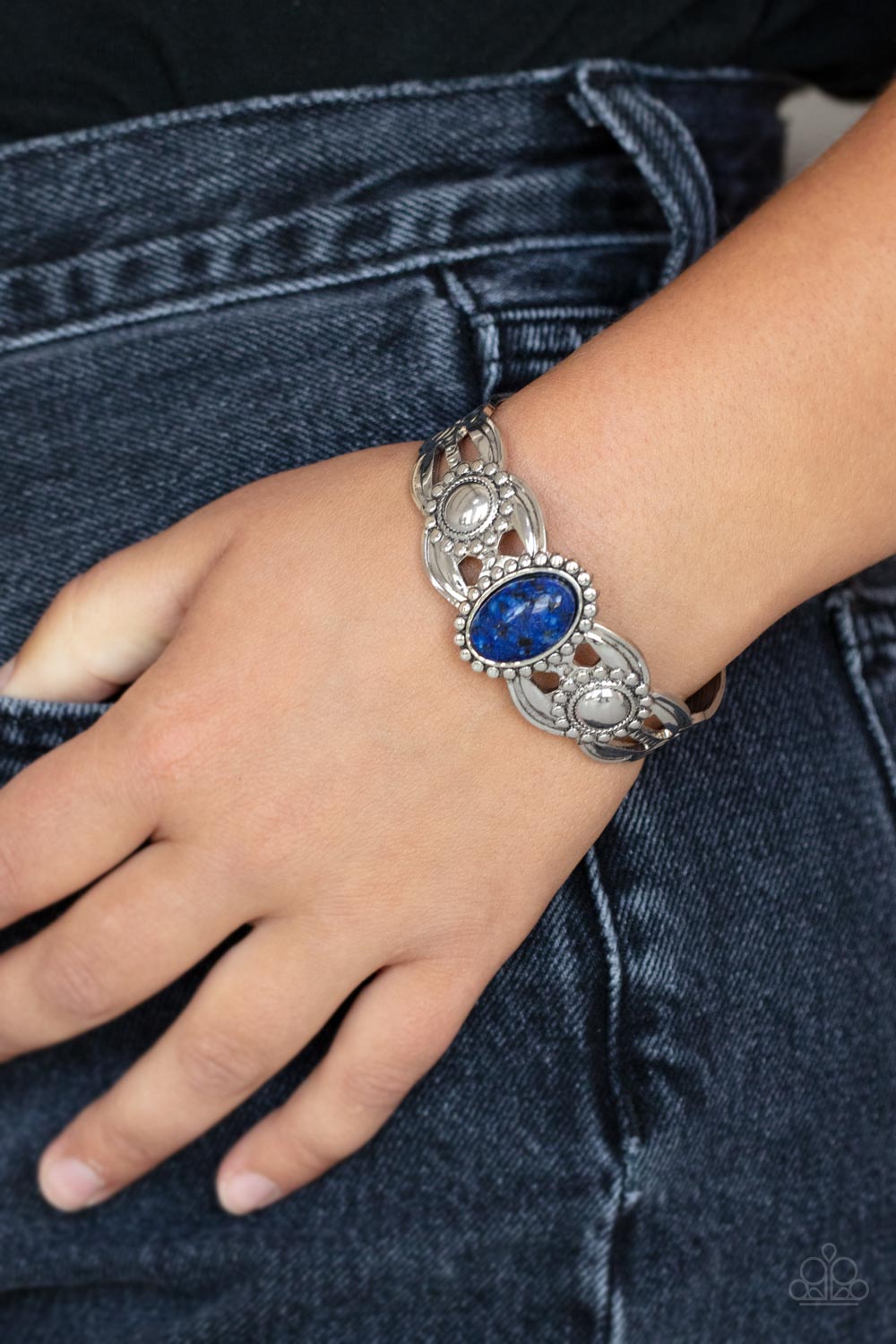 Solar Solstice - Silver w/Blue Sone Bracelet