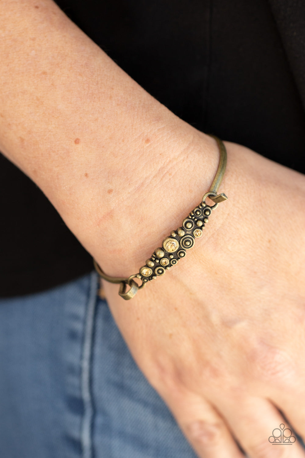 Bubbling Whimsy Bracelet - Brass w/gems Bracelet