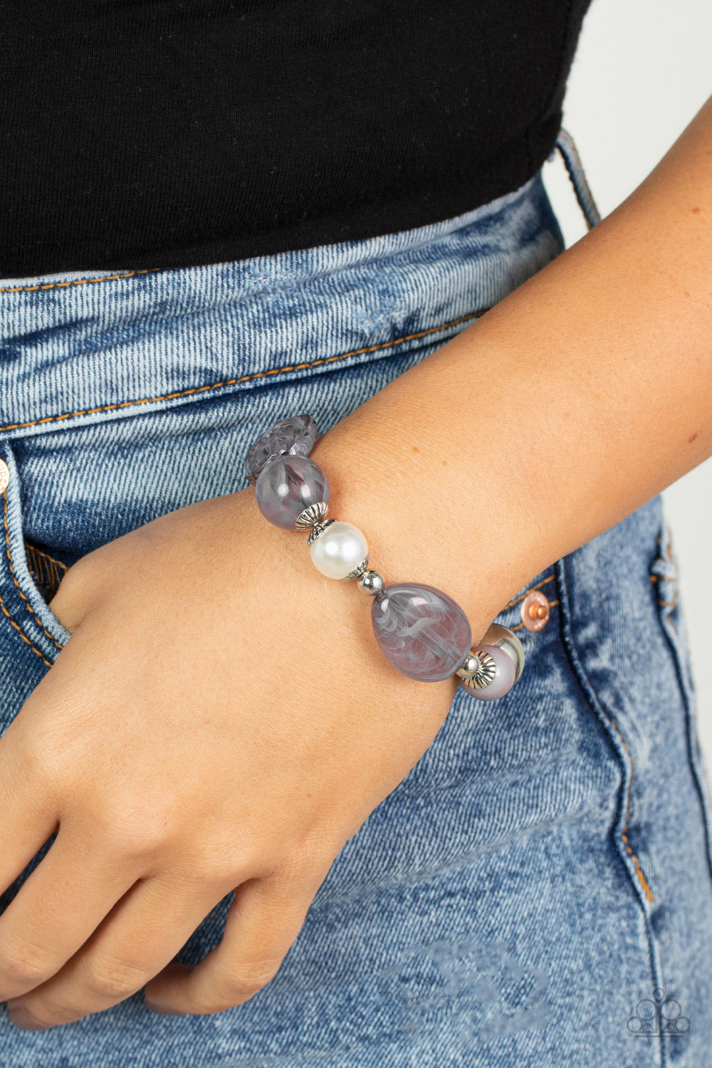 Resort Ritz - Silver w/Grey Bracelet