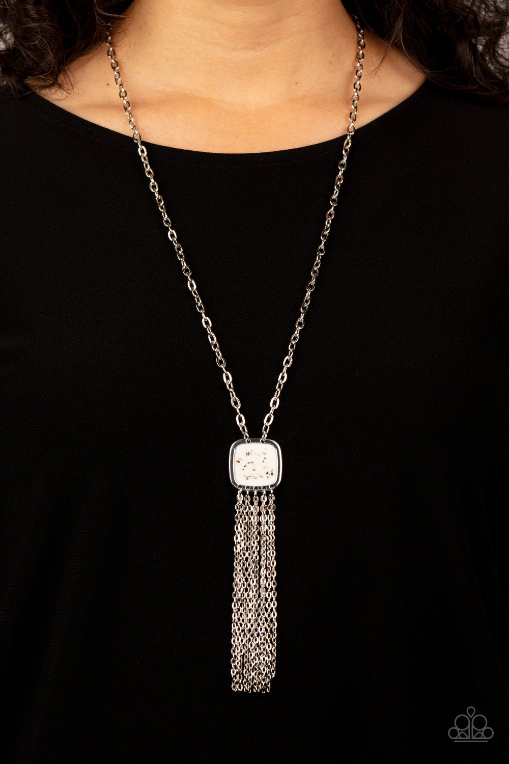 Seaside Season - Silver w/White Necklace