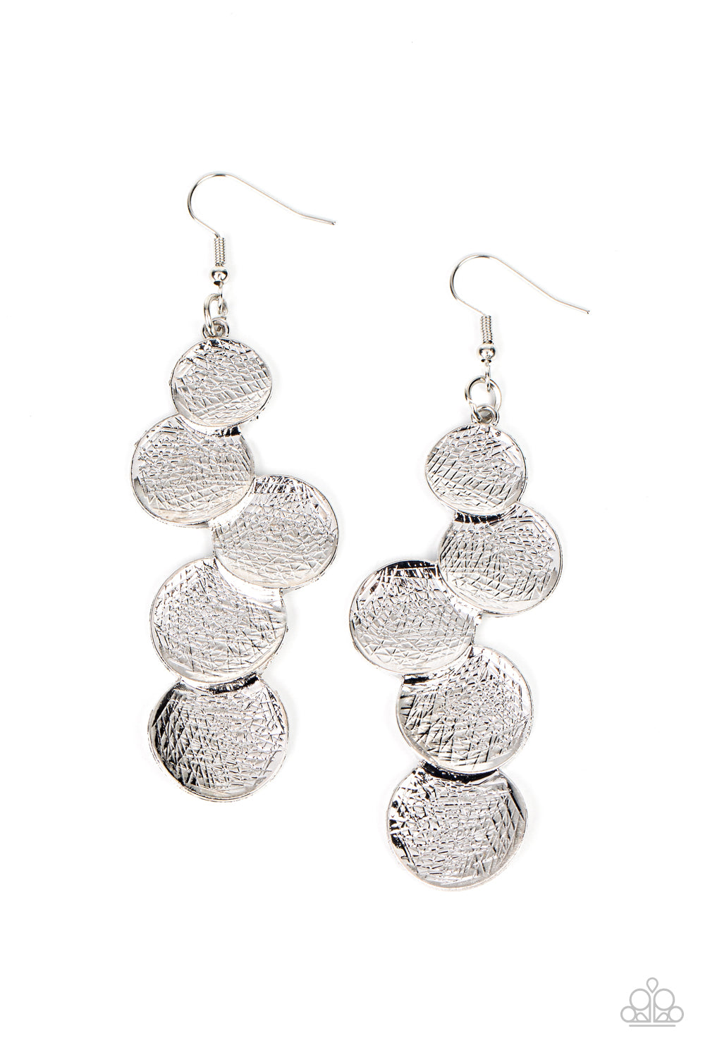 Token Gesture - Silver Earrings - Paparazzi Accessories