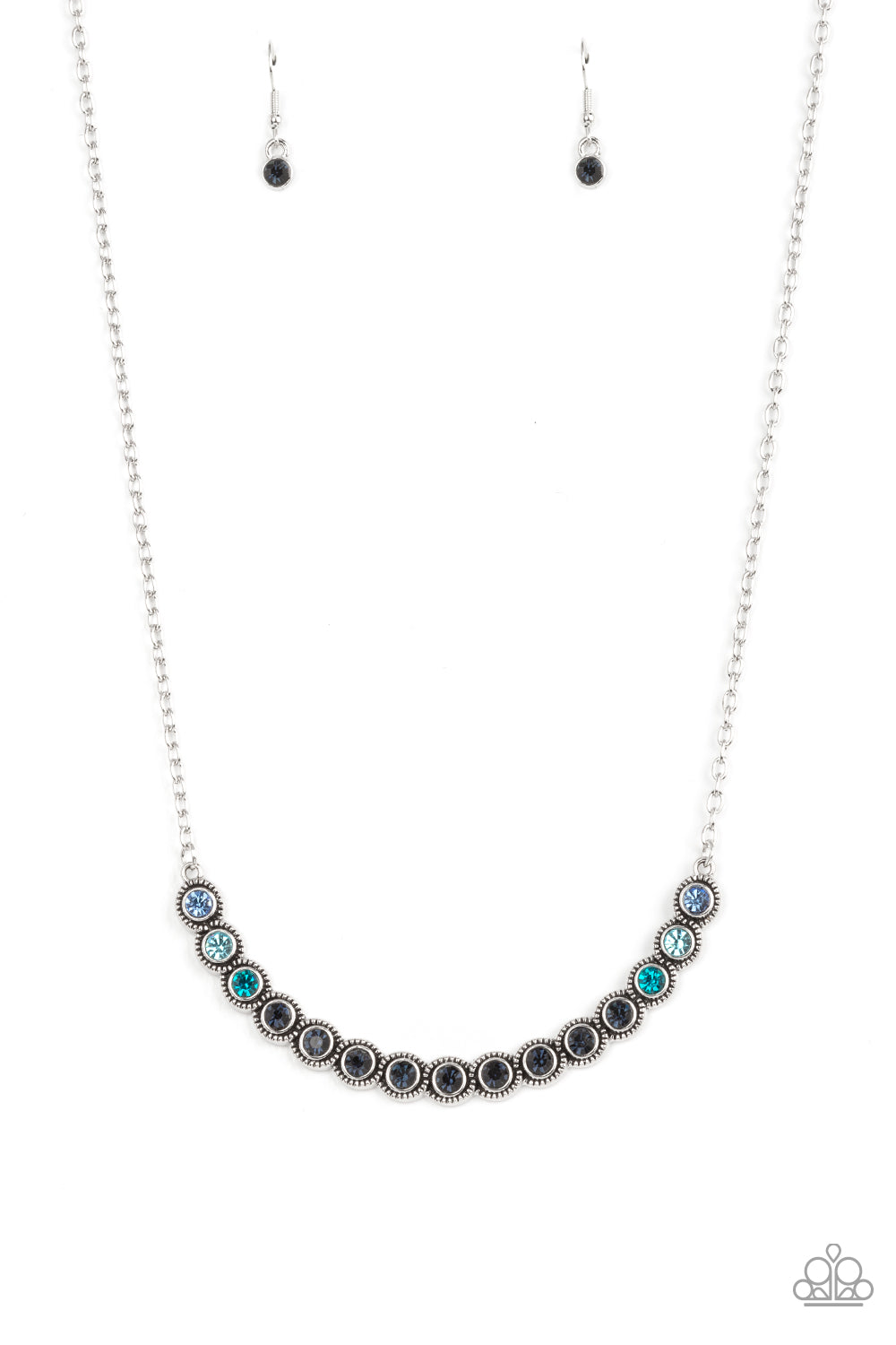 Throwing SHADES - Silver w/Blue Necklace