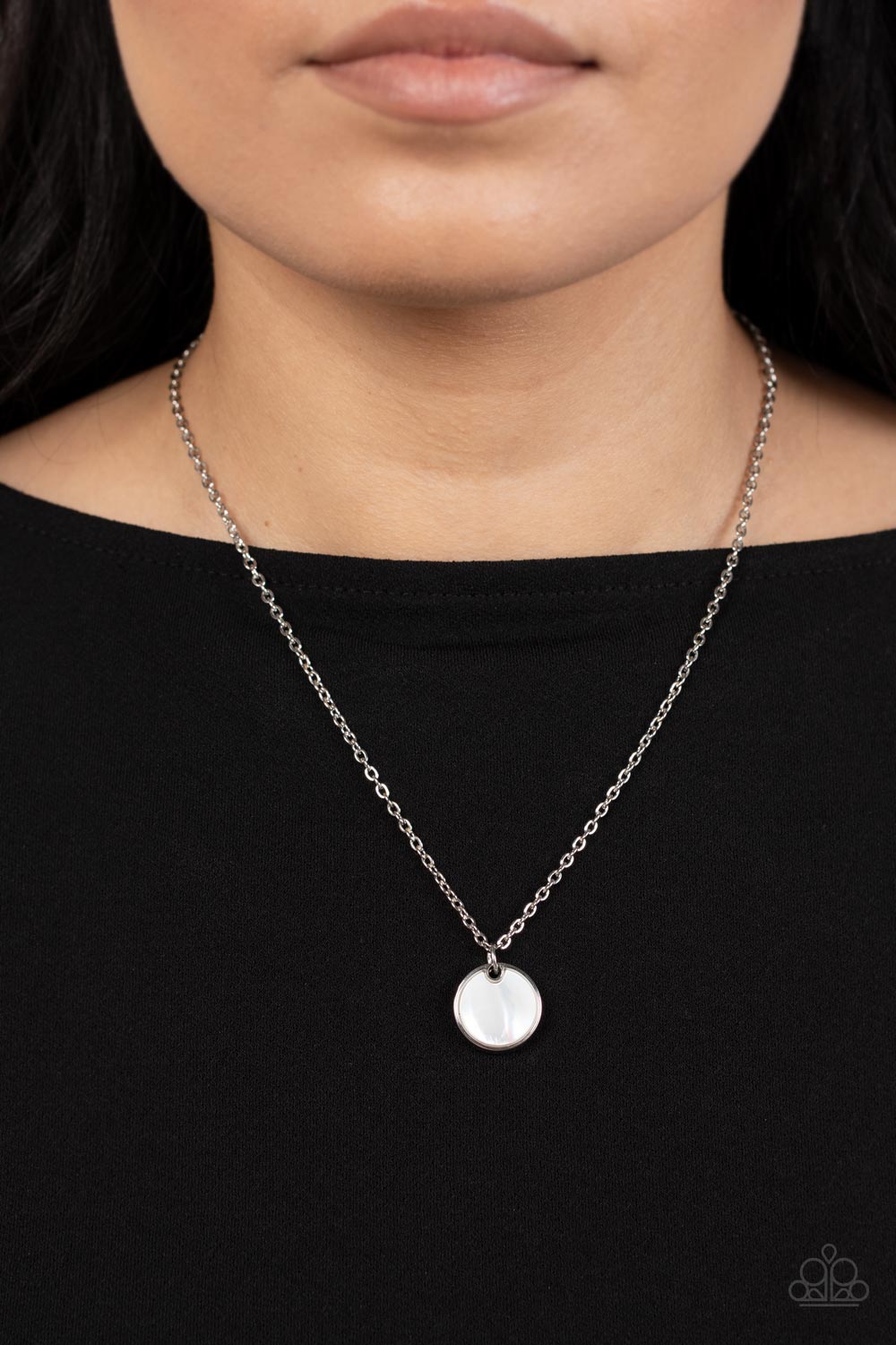 New Age Nautical - Silver w/White Necklace