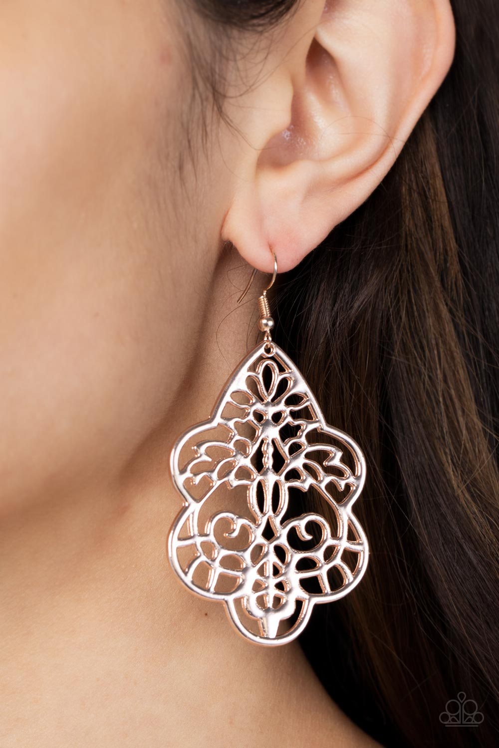 Festive Foliage - Rose Gold Earrings
