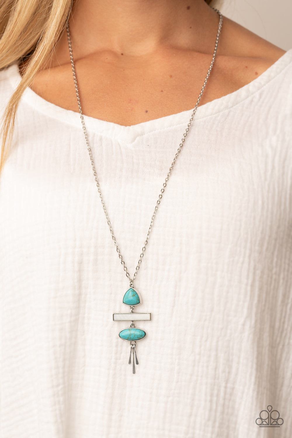Artisan Eden - Silver with Turquoise Stone Necklace