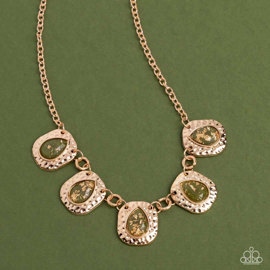 Mayan Masterpiece - Green Necklace - Paparazzi Accessories