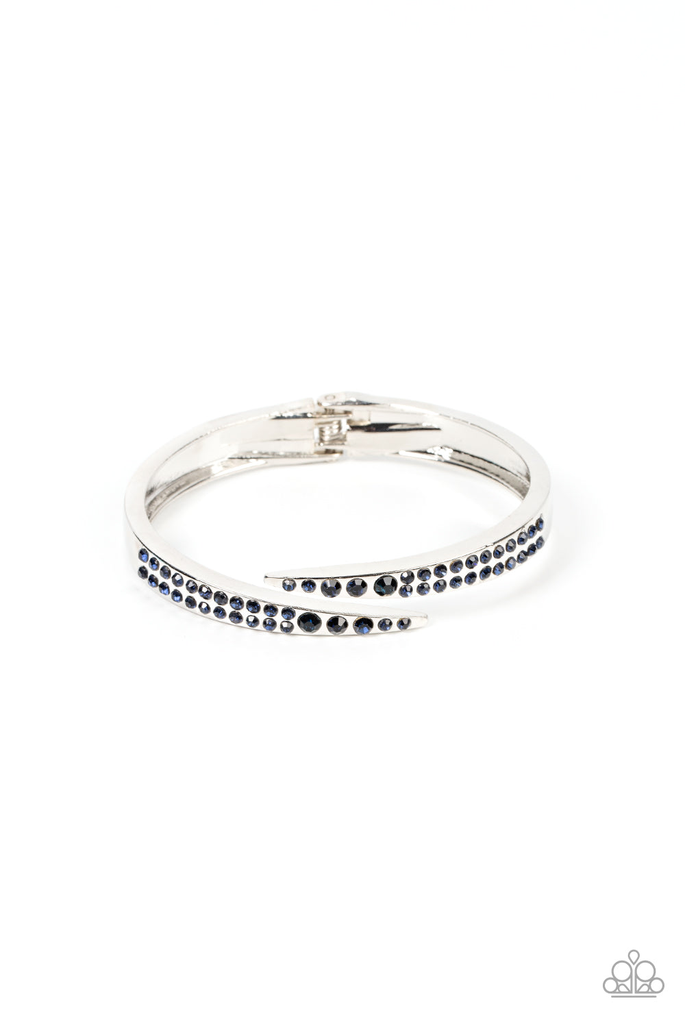 Sideswiping Shimmer - Silver w/Blue Gems Bracelet
