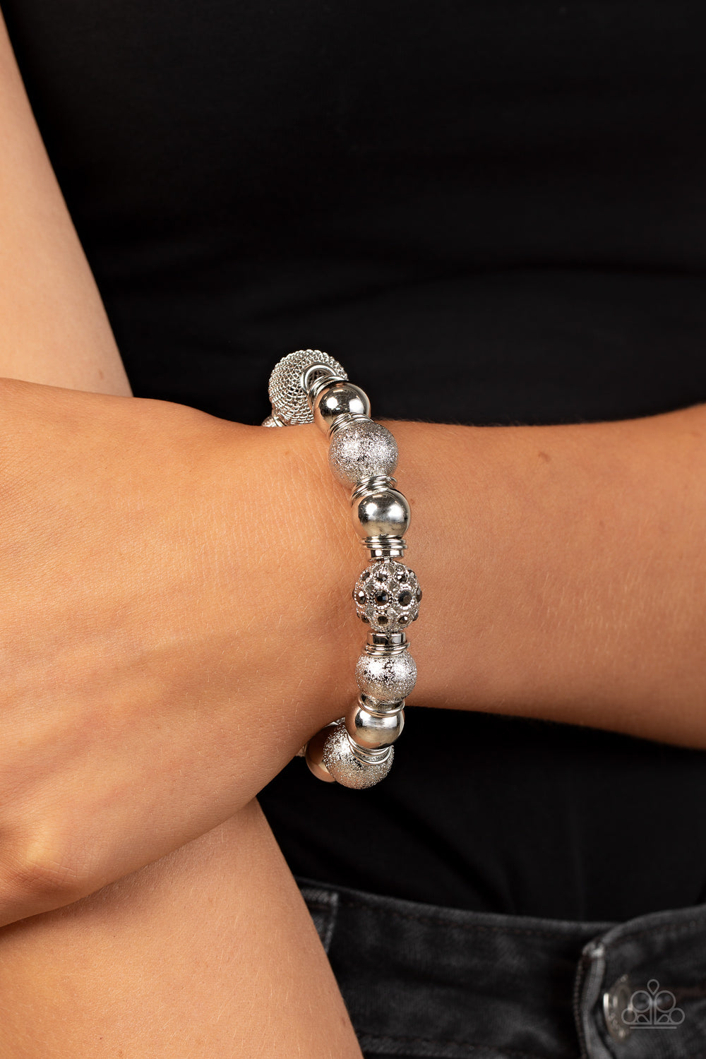 We Totally Mesh - Silver w/Hematite Bracelet
