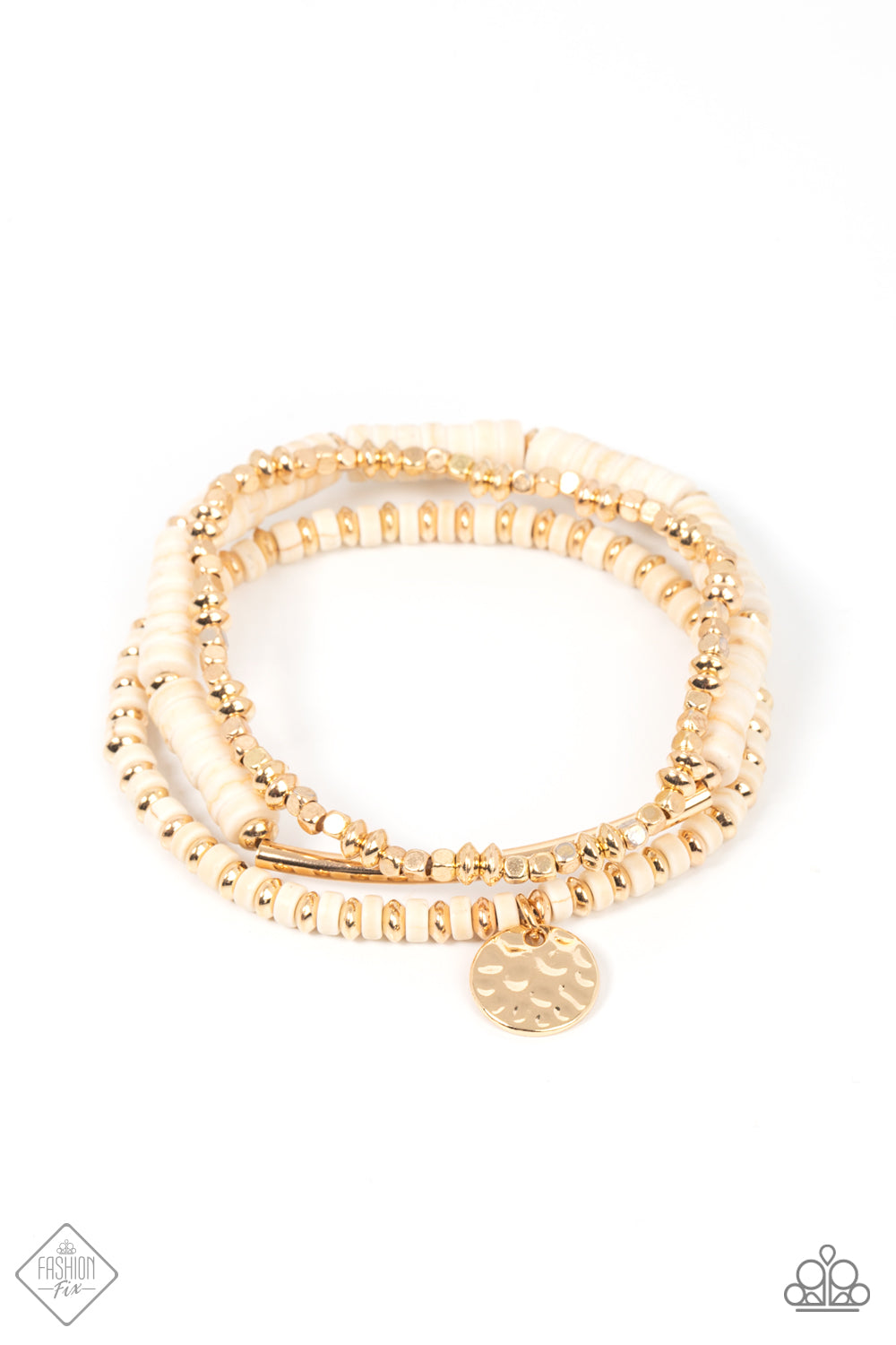 Terraform Trendsetter - Gold with Ivory Stones Bracelet