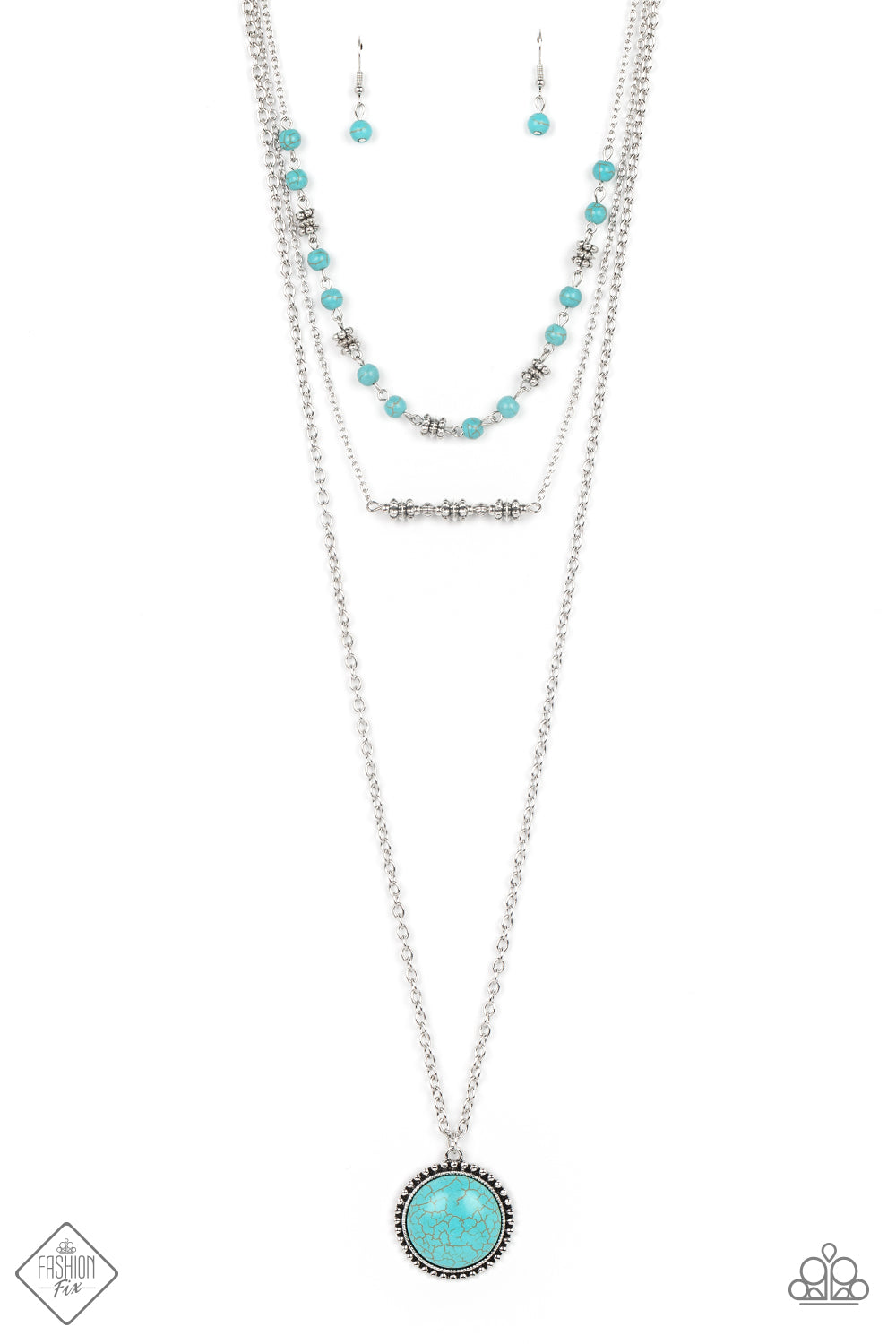 Sahara Symphony - Silver w/Turquoise Stone Necklace